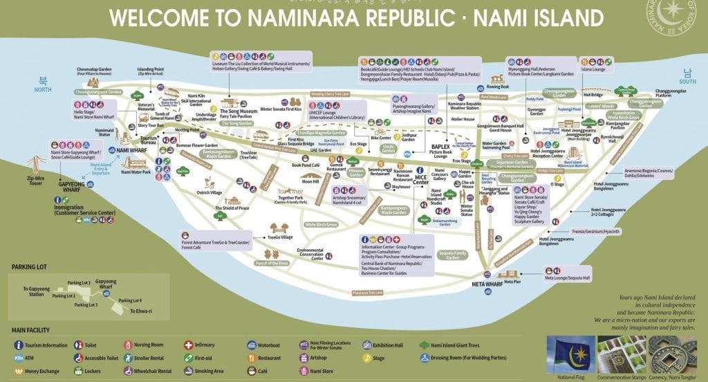 Nami Island map