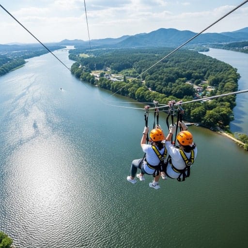Nami Island zip wire
